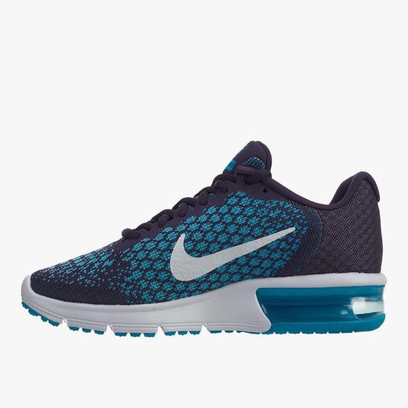 Nike Air Max Sequent 2 Dark Raisin/White/Chlorine Blue Womens Running Shoes - Picture 1 of 16